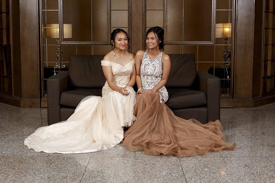 school ball photography perth 2 females seated